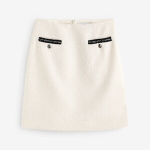 L.K.Bennett Charlie Tweed Recycled
Cotton Trim Mini Skirt Sz6 Old Money Luxury